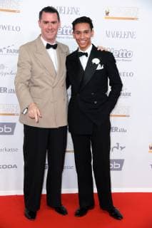 Andrej Hermlin with son David Hermlin at the Goldene Henne 2018 in the fair Leipzig on 28 09 2018 Red carpet