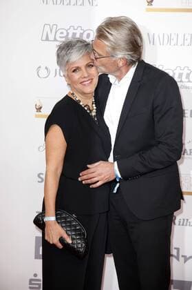 Birgit Schrowange with friend Frank Spothelfer at the 24th Golden Henne 2018 in Leipzigs Leipzig Fair 28 09 2018 Foto:xS.xGabschx xFuturexImage