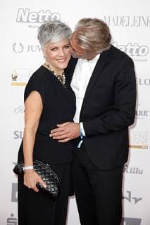 Birgit Schrowange with friend Frank Spothelfer at the 24th Golden Henne 2018 in Leipzigs Leipzig Fair 28 09 2018 Foto:xS.xGabschx xFuturexImage