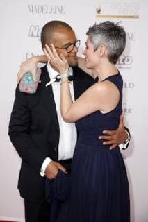 Nikolaus Okonkwo with wife Cheryl Shepard at the 24th Golden Henne 2018 in the Leipziger Messe Leipzig 28 09 2018 Foto:xS.xGabschx xFuturexImage