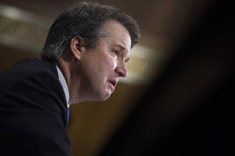September 27, 2018 - Washington, DC, U.S. - UNITED DCS - SEPTEMBER 27: Judge Brett Kavanaugh testifies during the Senate Judiciary Committee hearing on his nomination be an associate justice of the Supreme Court of the United States, focusing on allegations of sexual assault by Kavanaugh against Christine Blasey Ford in the early 1980s. ( CQ Roll Call POOL) Washington U.S. - ZUMAs152 20180927_zaa_s152_869 Copyright: xTomxWilliamsx