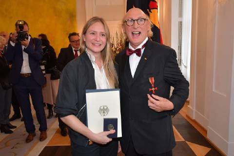 Julia Jentsch Otto Waalkes at the award ceremony for special achievements for the Day of German Unity at the Bellevue Palace in Berlin on 02 10 2018
