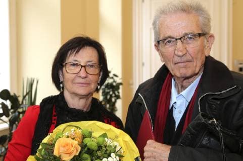 Florjan Lipus with wife Maria at the presentation of the Grand Austrian State Prize 2018 to Florjan Lipus in the Federal Chancellery Vienna 01 10 2018 Foto:xF.xJ.xMorgenbesserx xFuturexImage