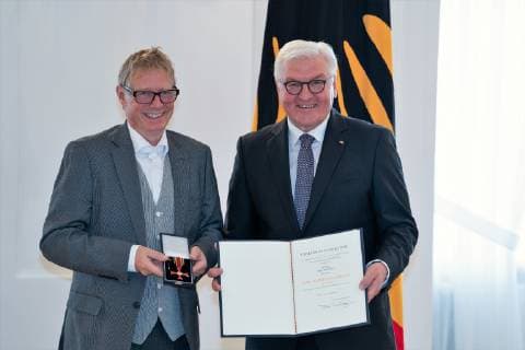 Ralf Becker manages the gallery at the Ratswall in Bitterfeld Award of Federal Cross of Merit by the Federal President Frank Walter Steinmeier to a total of 29 personalities in the Bellevue Palace Order of Merit of the Federal Republic of Germany Berlin Berlin Germany Schloss Bellevue