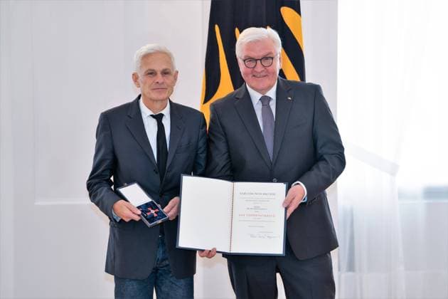 Dr Dr Rainald Goetz Awarding of the Federal Cross of Merit by the Federal President Frank Walter Steinmeier to a total of 29 personalities at Schloss Bellevue Order of Merit of the Federal Republic of Germany Berlin Berlin Germany Schloss Bellevue