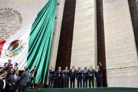 October 2 2018 EUM20181002NAC02 JPG CITY OF MEXICO Anniversary Anniversary Movement 68 Aspects of the solemn session in the Chamber of Deputies where on the morning of Tuesday, October 2, 2018 the inscription was unveiled with golden letters To the student movement of 1968 in the Wall of the Honor of this legislative enclosure within the framework of the 50th anniversary of this event Photo Agencia EL U  - ZUMAu78_ 20181002_zaf_u78_006 Copyright: xLucoÂAxGodinezx