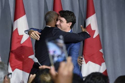 October 2, 2018 - Toronto, Canada - Prime Minister Justin Trudeau speaking during an armchair conversation between Prime Minister Justin Trudeau and Ahmed Hussen -the Minister of Immigration, Refugees and Citizenship at an open Liberal fundraising event in Toronto on October 2, 2018. Toronto Canada  - ZUMAn230 20181002_zaa_n230_760 Copyright: xArindamxShivaanix