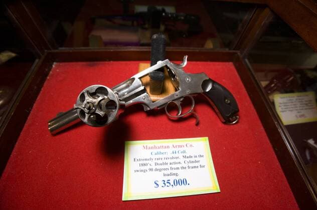 A rare pistol manufactured by the Manhattan Arms Company in the 1880 s for sale at a gun show in Oregon., Oregon United States of America Copyright: JonathanxKingston 9854800002