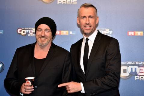 Torsten Sträter and Sebastian Pufpaff l r will be presented on 07 10 2018 in Cologne for the German Comedy Award 2018