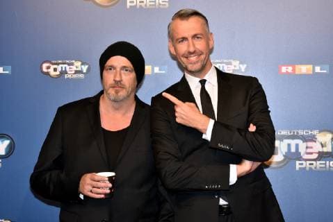 Torsten Sträter and Sebastian Pufpaff l r will be presented on 07 10 2018 in Cologne for the German Comedy Award 2018