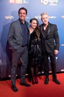 Bastian Pastewka with his wife Heidrun Buchmaier and Michael Mittermeier at the ceremony The German Comedy Award 2018 on 7 10 2018 in Koeln German Comedy Award 2018 in Koeln