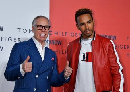 Fashion designer Tommy Hilfiger(L) and racing driver Lewis Hamilton attend the event Tommy Hilfiger Presents Tokyo Icons in Tokyo, Japan on October 8, 2018.  TKP2018100801 KEIZOxMORI