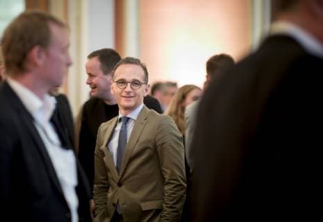 Federal Foreign Minister Heiko Maas SPD participates in the Shimon Peres award ceremony at the Rotenrathaus in Berlin 08 10 2018 Berlin Germany Copyright: xFelixxZahnx