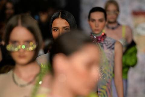 (181009) -- MEXICO CITY, Oct. 9, 2018 -- Models present creations at the Alexia Ulibarri Show during the Mercedes-Benz Fashion Week in Mexico City Oct. 8, 2018. ) MEXICO-MEXICO CITY-FASHION WEEK-ALEXIA ULIBARRI XinxYuewei 
