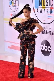 Actress Liza Koshy arrives for the 46th annual American Music Awards at the Microsoft Theater in Los Angeles on October 9, 2018.  LAP20181009144 JIMxRUYMEN
