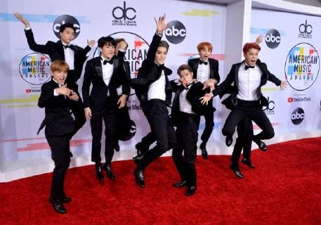NCT 127 arrives for the 46th annual American Music Awards at the Microsoft Theater in Los Angeles on October 9, 2018.  LAP20181009185 JIMxRUYMEN