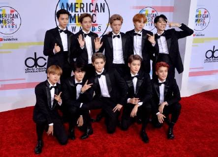 NCT 127 arrives for the 46th annual American Music Awards at the Microsoft Theater in Los Angeles on October 9, 2018.  LAP20181009186 JIMxRUYMEN