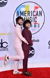 Singers Benny Blanco and Lil Dicky arrive for the 46th annual American Music Awards at the Microsoft Theater in Los Angeles on October 9, 2018.  LAP20181009203 JIMxRUYMEN