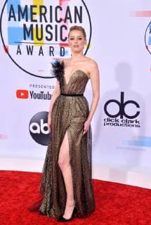 Actress Amber Heard arrives for the 46th annual American Music Awards at the Microsoft Theater in Los Angeles on October 9, 2018.  LAP20181009397 JIMxRUYMEN