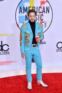 Rapper Post Malone arrives for the 46th annual American Music Awards at the Microsoft Theater in Los Angeles on October 9, 2018.  LAP20181009453 JIMxRUYMEN