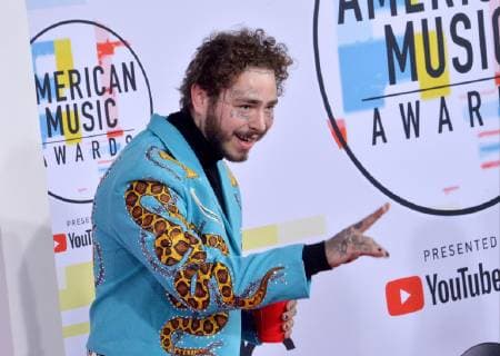 Rapper Post Malone arrives for the 46th annual American Music Awards at the Microsoft Theater in Los Angeles on October 9, 2018.  LAP20181009455 JIMxRUYMEN