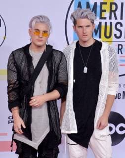 Michael Trewartha (L) and Kyle Trewartha of Grey arrive for the 46th annual American Music Awards at the Microsoft Theater in Los Angeles on October 9, 2018.  LAP20181009507 JIMxRUYMEN