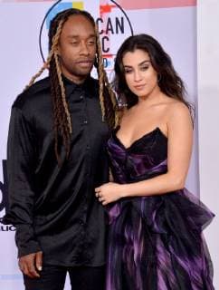 Ty Dolla Sign (L) and Lauren Jauregui arrive for the 46th annual American Music Awards at the Microsoft Theater in Los Angeles on October 9, 2018.  LAP20181009509 JIMxRUYMEN
