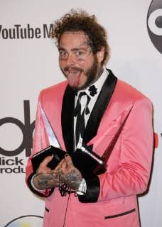 LOS ANGELES, CA - OCTOBER 09: Post Malone, winner of the Favorite Male Artist - Pop Rock award, poses in the press room during the 2018 American Music Awards at Microsoft Theater on October 9, 2018 in Los Angeles, California. (Photo by imageSPACE MediaPunch) Copyright: ximageSPACE MediaPunchx