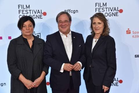 Filmfestival Directorate Martina Richter Prime Minister NRW Armin Laschet and Managing Director Filmstiftung NRW Petra Müller will attend the closing ceremony of the International Film and Television Festival in Cologne on 12 10 2018 in Cologne for the Filmfestival Cologne Awards