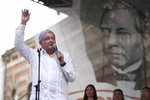 October 12 2018 EUM20181012POL06 JPG CITY OF MEXICO PoliticsPolitica AMLO President-elect Andres Manuel Lopez Obrador gives a message to his supporters in Merida Yucatan on Friday, October 12, 2018 as part of his thank-you tour Photo Agency EL UNIVERSALYadin XolalpaEELG  - ZUMAu78_ 20181012_zaf_u78_059 Copyright: xElxUniversalx