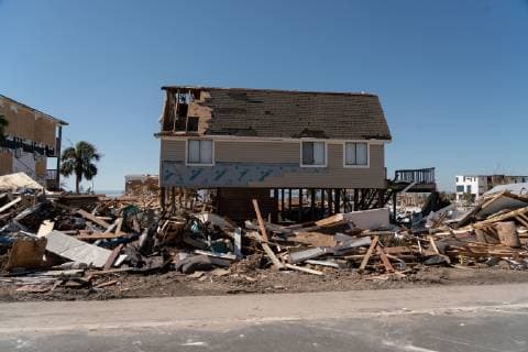Damage to homes and buildings from Hurricane Michael is seen in Mexico Beach, Florida on October 13, 2018.  WAP20181013536 KENxCEDENO
