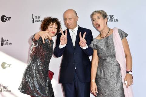 Sarah Christian Paavo Järvi and Beate Weis at the presentation of the Opus Klassik 2018 at the Konzerthaus am Gendarmenmarkt Berlin 14 10 2018 Foto:xF.xKernx xFuturexImage