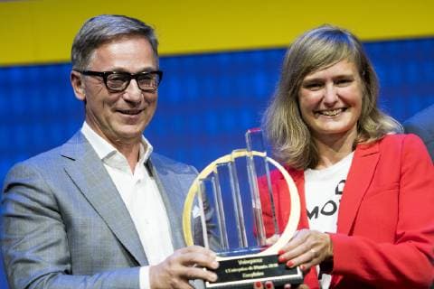 Artexis Group CEO Eric Everard pictured during the award ceremony for the the Entreprise de l annee (French-speaking company of the year), Monday 15 October 2018, in Brussels.  JASPERxJACOBS 05448609