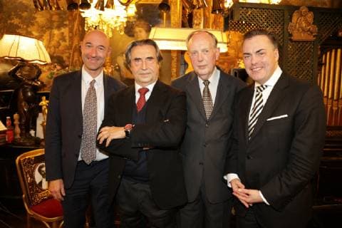 15 10 2018 Marchfelderhof German Wagram Golden Johann Strauß Award Ceremony 2018 World Premiere of the Vienna Philharmonic March Michael Bladerer GF d Vienna Philharmonic Maestro Riccardo Muti Werner Resel Daniel Froschauer Director of the Vienna Philharmonic Award of the Golden Johann Strauß 2018