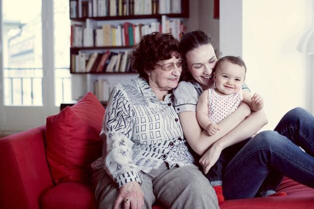 Grandmother, mother and baby girl, portrait  Copyright: Anne-SophiexBost B99916028