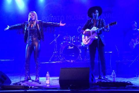 Laura van den Elzen and Mark Hoffmann live at the 1 Potato Music Festival in the Technikum München 20 10 2018 Foto:xP.xSchönbergerx xFuturexImage