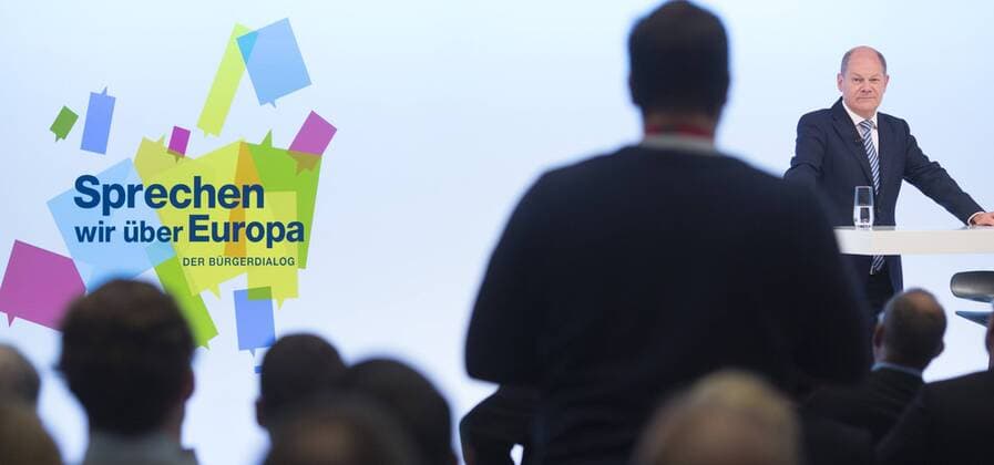Federal Finance Minister Olaf Scholz SPD at the EU citizens dialogue at BASF in Ludwigshafen 22 10 2018 Ludwigshafen Germany Copyright: xUtexGrabowskyx xphotothek.netx