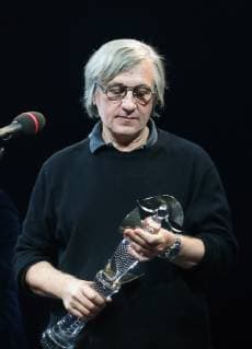 MOSCOW, RUSSIA - OCTOBER 22, 2018: Stage director Dmitry Krymov awarded the Best Stage Production prize for Without a Dowry at a ceremony for the 27th Crystal Turandot Award, an independent theatre prize, held at Moscow s Vakhtangov Theatre. Valery Sharifulin TASS  TS094CD6