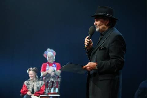MOSCOW, RUSSIA - OCTOBER 22, 2018: Crystal Turandot Award President Boris Belenky speaks at a ceremony for the 27th Crystal Turandot Award, an independent theatre prize, held at Moscow s Vakhtangov Theatre. Valery Sharifulin TASS  TS094CD2