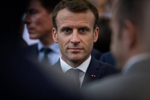 News Themen der Woche KW43 News Bilder des Tages Paris, France, October 23, 2018 - Headshot of the French President Emmanuel Macron during his visit to the Euronaval exhibition.  Copyright: xAlexisxSciardx
