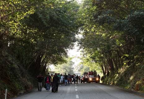 October 24, 2018 - EUM20181024NAC10.JPG.HUIXTLA, Chis., Migrants Migrantes-Caravana.- Miles de personas caminan desde las primeras horas de este 24 de octubre de 2018 sobre la carretera rumbo a su proximo destino en Mapastepec, ubicada al sur de Chiapas a unos 75 km de Huixtla, lugar donde partieron a muy temprana hora. Durante el trayecto, hombres, mujeres y ninos piden traslado a todo tipo de vehiculos. Foto: Agencia EL UNIVERSAL AFBV  - ZUMAu78_ 20181024_zaf_u78_011 Copyright: xValentexRosasx