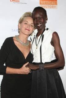 NEW YORK, NY - OCTOBER 24: Sharon Stone, Alek Wek at the Drugs for Neglected Diseases Initiative Inaugural Making Medical History Gala at the Bowery Hotel in New York City on October 24, 2018. Copyright: xRWx