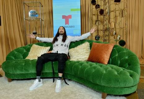 Musician Steve Aoki appears backstage at the fourth annual Latin American Music Awards at the Dolby Theatre in the Hollywood section of Los Angeles on October 25, 2018. The annual event honors outstanding achievements for artists in the Latin music industry.  LAP20181025250 JIMxRUYMEN