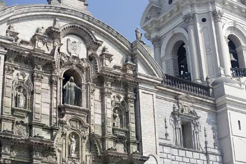 Architectural detail of the Cathedral of Lima in Peru., Lima Lima Peru Copyright: AaronxBlack BLAA000041