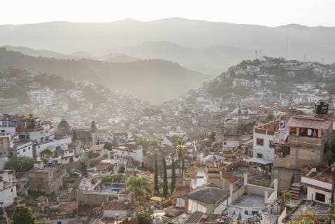 The Pueblo Magico of Taxco, Guerrero, Mexico, is bathed in the early morning light., Taxco Guerrero Mexico Copyright: MarcosxFerro FEMR000837