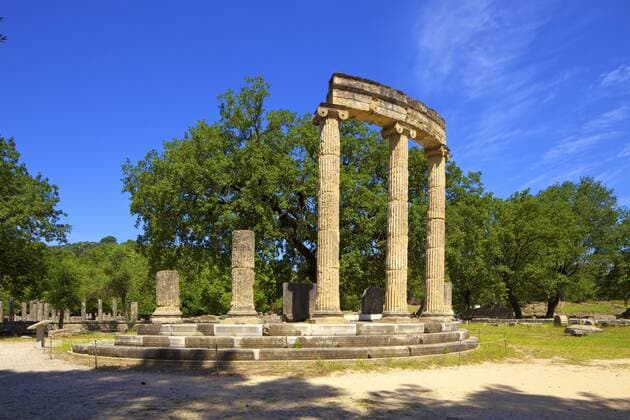 The Philippeion, Olympia, UNESCO World Heritage Site, Arcadia, The Peloponnese, Greece, Europe Copyright: NeilxFarrin 1126-1697