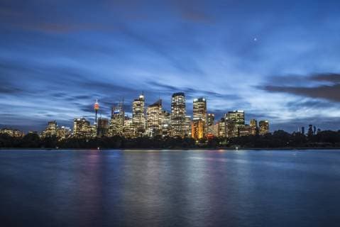 Downtown Sydney Australia Skyline After Sunset, Sydney New South Wales Australia Copyright: AlasdairxTurner TUAL001322