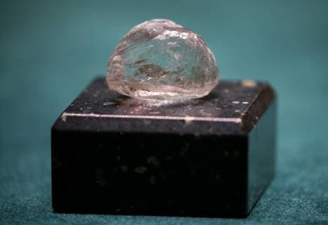 MIRNY, RUSSIA â€“ NOVEMBER 1, 2018: An uncut diamond on display at the Alrosa diamond sorting centre in the town of Mirny, the Republic of Sakha (Yakutia). Alexander Ryumin TASS  TS095E7E