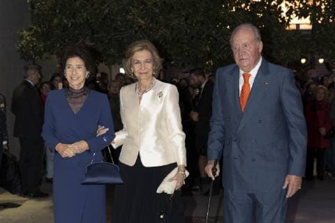 November 2, 2018 - Madrid, Spain - (L-R) Paloma O Shea, Queen Sofia and King Juan Carlos arrive to attend a concert to celebrate Queen Sofia s 80th birthday at Escuela Superior de Musica Reina Sofia on November 2, 2018 in Madrid, Spain. Madrid Spain  - ZUMAn230 20181102_zaa_n230_536 Copyright: xOscarxGonzalezx