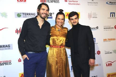 Aron Lehmann Kim Riedle and Aaron Hilmer at the 8th Günter Rohrbach Film Award 2018 in the Neue Gebläsehalle Neunkirchen Neunkirchen 02 11 2018 Foto:xP.xBackx xFuturexImage